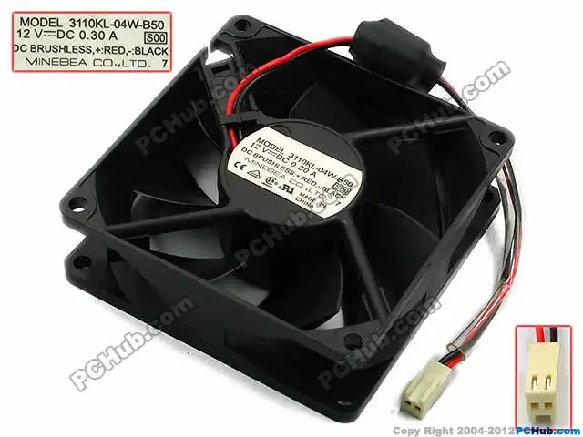 

NMB-MAT 3110KL-04W-B50 S00 DC 12V 0.3A 80x80x25mm Server Cooler Fan