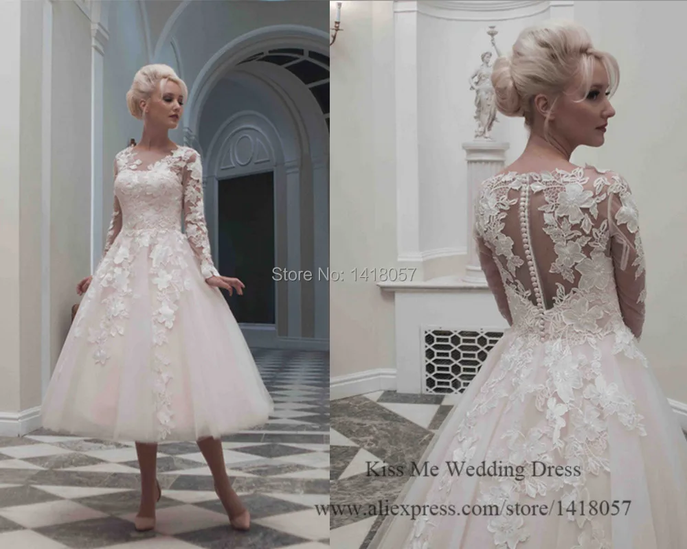 Christmas Lace Tea Length Dresses