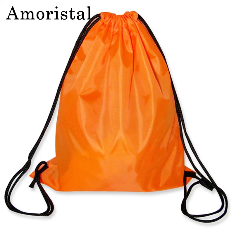 Unisex Casual Drawstring Bag Polyester Women String Sack Girl s Beach Backpack Male Folding Shopping Bag