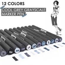 12 Цвет оттенки серого набор маркеров Dual Head Art маркеры Картина Набор для рисования Touch для Manga товары для рукоделия канцелярские принадлежности для школы