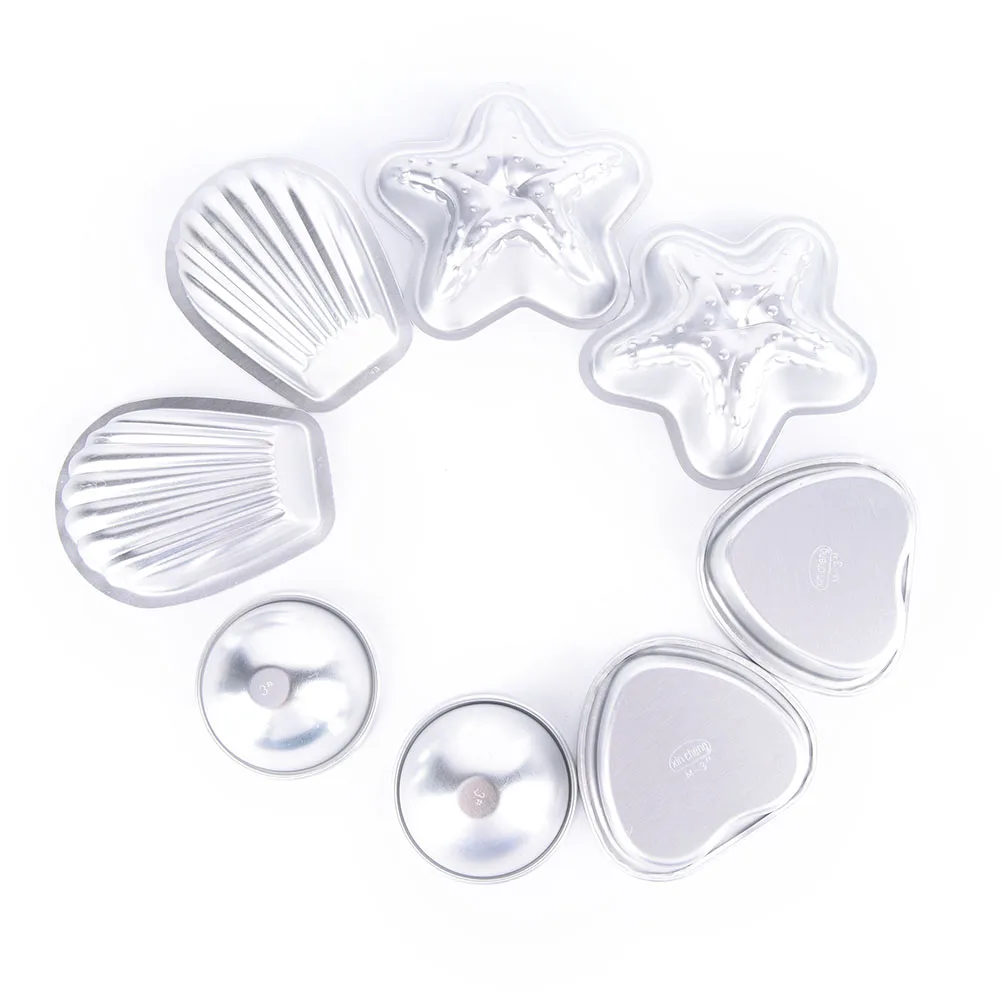 4 комплекта Сферическая форма бомбы для ванны алюминиевая Морская звезда сердце Раковина Шар 3D форма бомбы для ванны шар