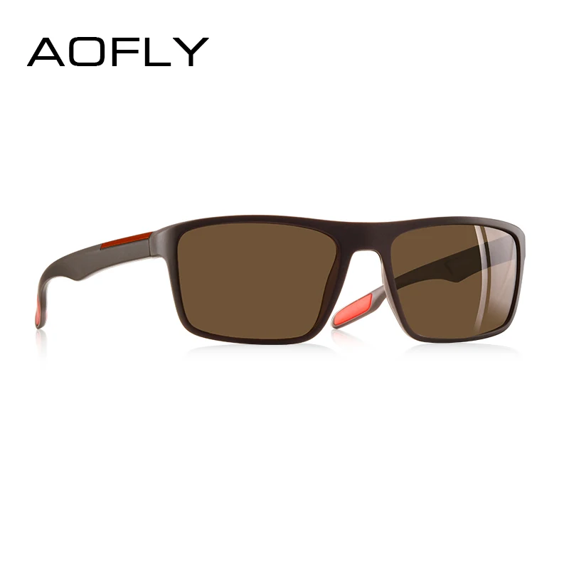 C3Brown Frame AOFLY, дизайнерские, ультралегкие, TR90, поляризационные солнцезащитные очки, мужские, водительские, оттенки, мужские, Ретро стиль, солнцезащитные очки для мужчин, Spuare, очки Gafas De Sol - Цвет линз: C3Brown Frame