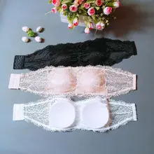 Женский цветочный кружевной бесшовный бандо без косточек с 4 крючками без бретелек Топ с 3 крючками W729