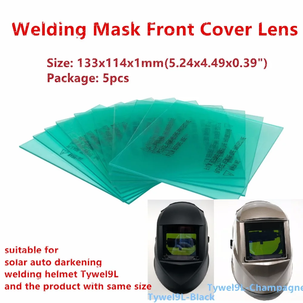 

Welding Helmet Front Cover Lens 133x114x1mm(5.24x4.49x0.39") 5pcs/pack Welding Mask Protect Lens for Tywel9L or Similar Helmet