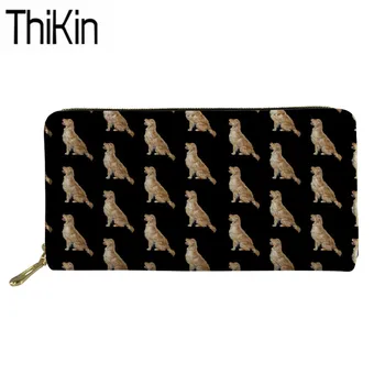 

Thikin Women Luxury Design Wallets for Credit Card Ladies Golden Retriever Printing PU Leather Purse Females Coin Pouch Bolsa