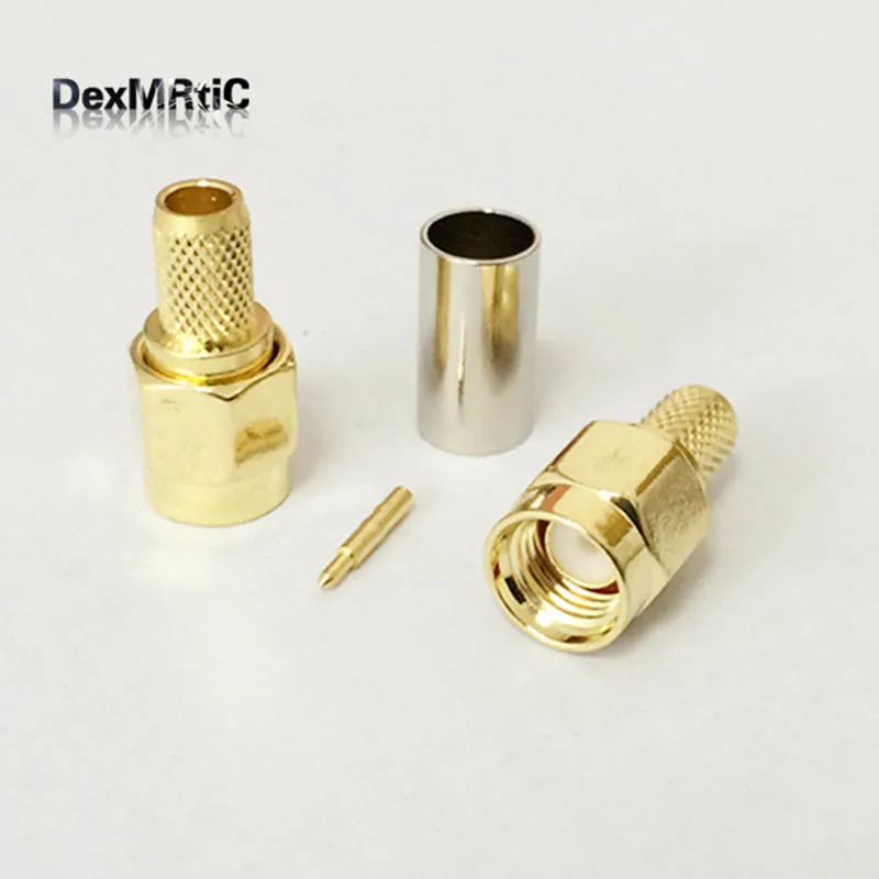 1 шт. Новый обжим SMA штекер RF коаксиальный разъем для LMR195 RG58 кабель прямой