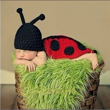 Детские милые вязаные комбинезоны ручной работы с животными Beatles ручная вязаная крючком Одежда для новорожденных реквизит для фотосессии вязаная шапка