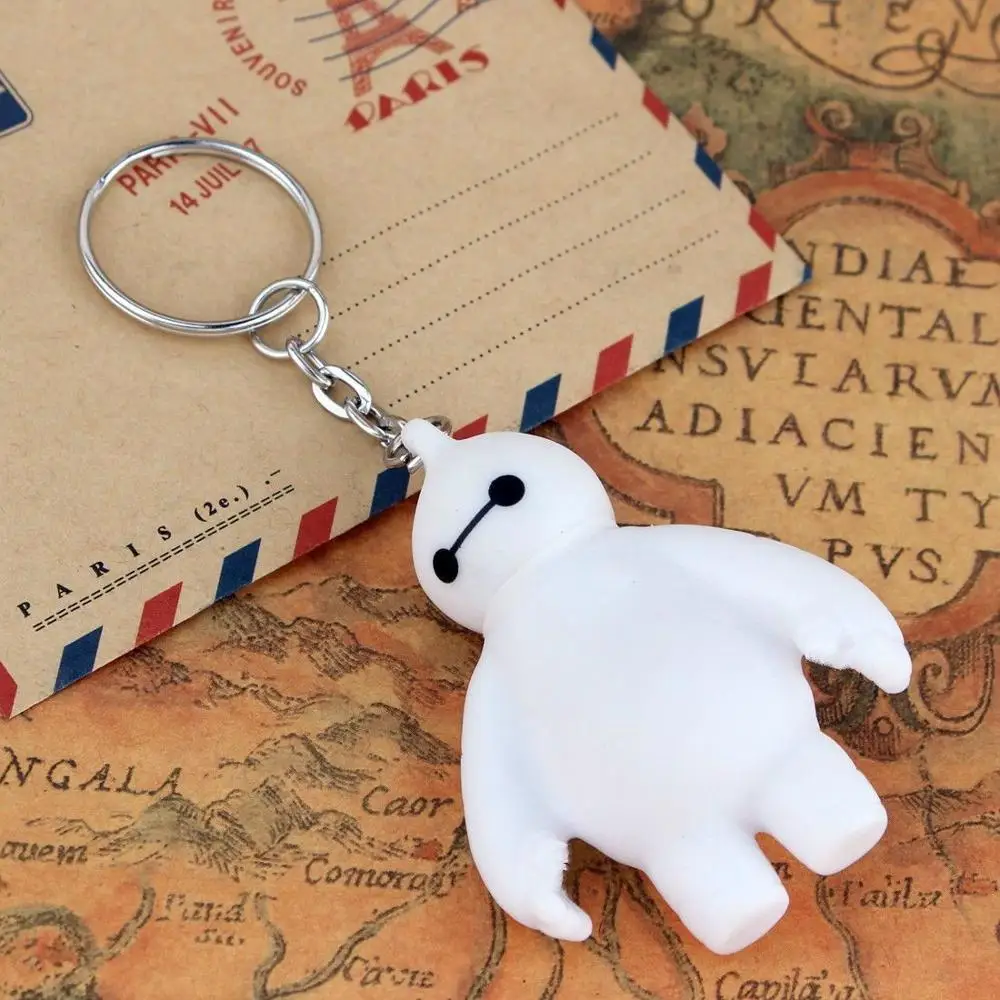 

1 Pcs Big Hero 6 Key chain Toy Fat Balloon Man Doll dolls Baymax Toys Action Figure Kids Gifts White hot