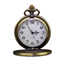 Античная медь стимпанк кварцевые карманные часы винтажные бронзовые шестерни полые ожерелье Кулон Брелок часы с цепочкой для мужчин и женщин Подарки