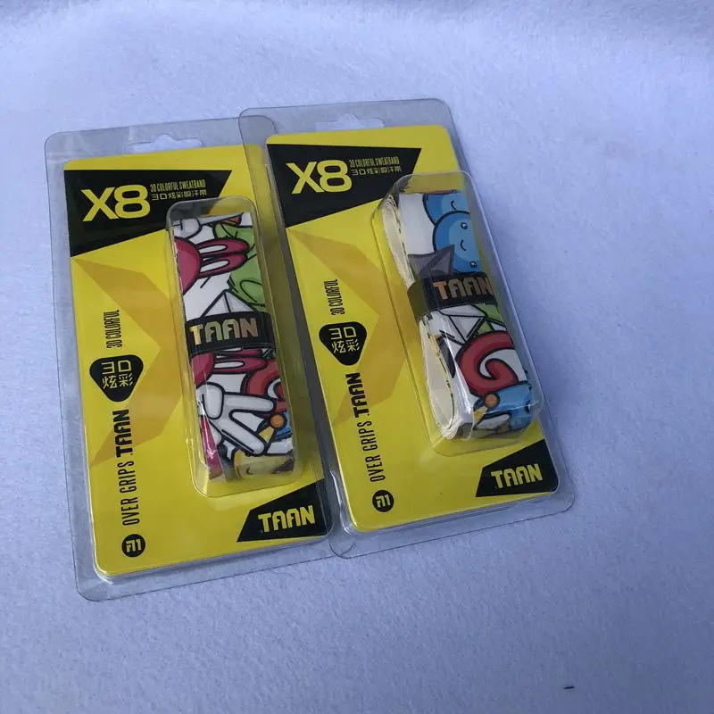 2 قطع الطعان X8 3D الملونة العصابة تنس مضارب القبضات ، مضرب تنس الريشة overgrips
