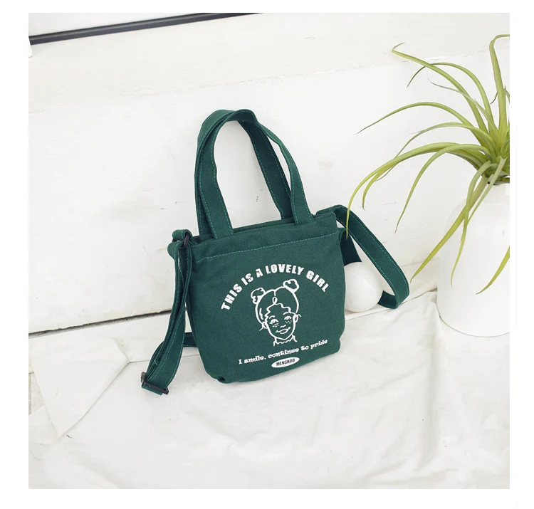 Menghuo 2018 New Canvas Casual Korean Shoulder Tote Bag Mini Single Messenger Crossbody Bags Women Bucket Female Bag Cute girls00_32_12