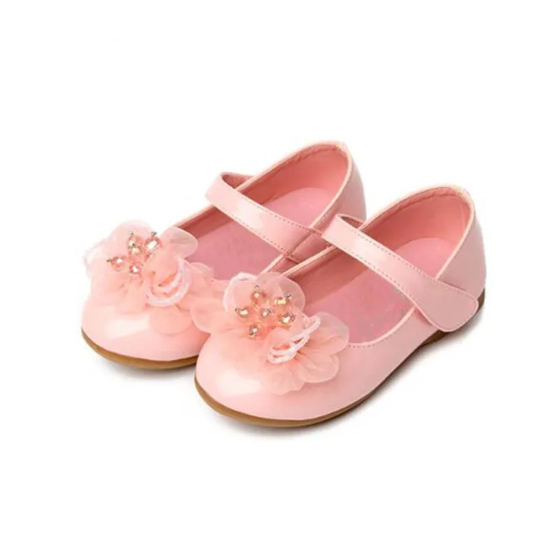 New Baby Dance Shoes Toddler Flats Black Pink White Leather Shoes Girls Princess Party Casual Children Kids Shoes 041