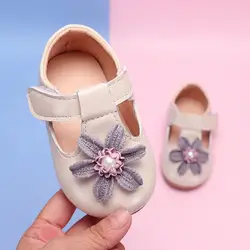 Горячая младенческой малыша цветок лоскутное принцесса обувь 2018 новые детские для новорожденных девочек милый мягкая подошва анти-тапки