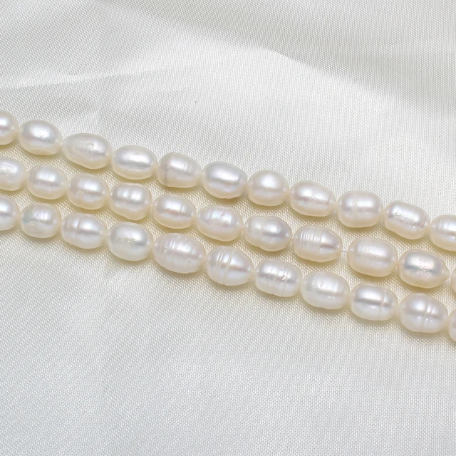 YYW Rice Cultured Freshwater Pearl Beads new natural white A Grade 8-9mm DIY Mak YYW Rice Cultured Freshwater Pearl Beads new natural white A Grade 8-9mm DIY Mak