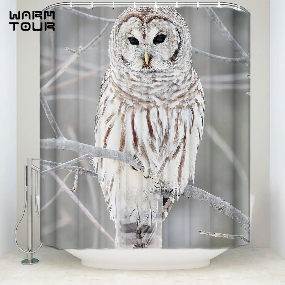 Extra Long Fabric Bath Shower Curtains Owl Tree Mildew resistant Extra Long Fabric Bath Shower Curtains Owl Tree Mildew resistant