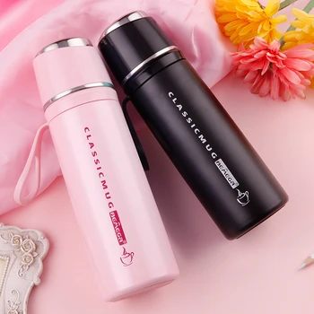 

women thermos stainless steel 316 termos mug colorful drinking bottle lid cup food grade PP BPA FREE vacuum flask gifts