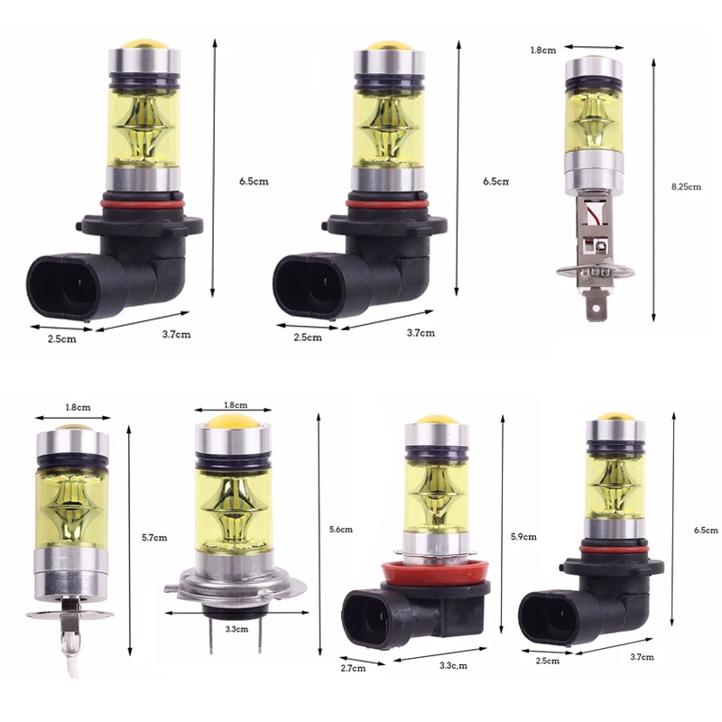 2 шт. светодиодный H7 H11 H1 светодиодный туман светильник 2400LM 4000K желтый светильник HB4 HB3 H3 H8 автомобильный противотуманный фонарь сигнала светильник лампочка 12V 24V автомобильные аксессуары