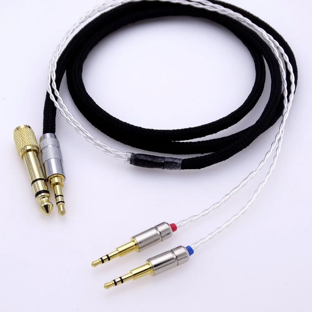 2 5 м черный 4 ядра 5N OCC посеребренный Hifi кабель для наушников Hifman HE1000 HE400S He400i HE-X HE560