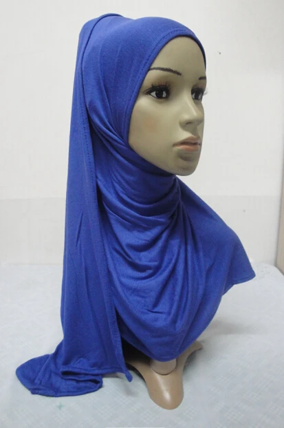 

H886 high quality big size elastic cotton jersey instant muslim hijab,pull on scarf