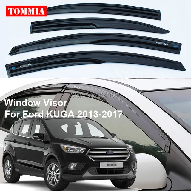 tommia 4pcs Window Visor Shade Vent Wind Rain Deflector Guards Cover For Ford KUGA 2013 2017in