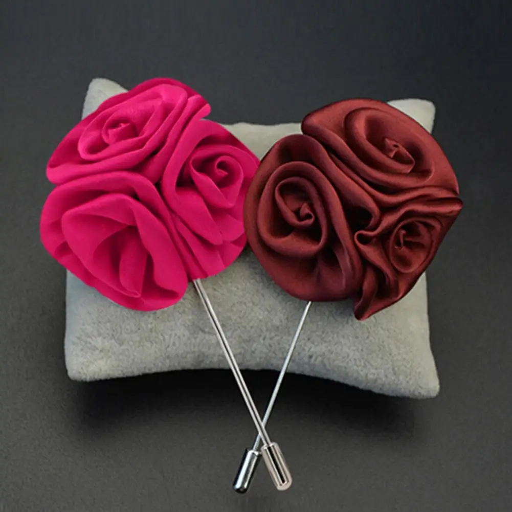 

Lapel Rose Flower Boutonniere Stick Brooch Pin Corsage Wedding Jewelry Gift vintage brooch
