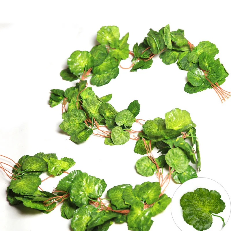

5 Pcs 1 package Garden Decor Silk Artificial Plant Vines Silk Grape Leaves Simulation Flower Rattan Home Wedding Decor