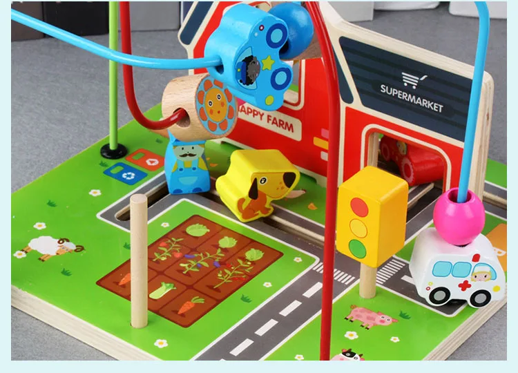 Новые детские игрушки Монтессори Обучающие деревянные игрушки ферма вокруг бисера математические счеты Детские Ранние развивающие игрушки для детей