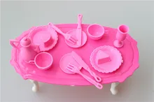 Kid’s play house toys Doll Accessories Handmade Doll’s Plastic tablewaresets For barbie mini Dolls/kelly dolls