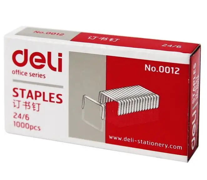 

0012# 24/6 metal silver color staple nailing 27 pages Standard size office stationary supply 1000pcs/pack