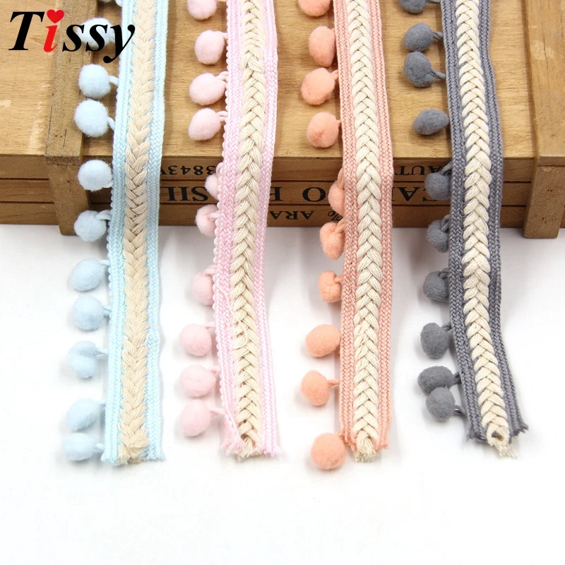 

3Yard 1.2CM Pom Pom Ball Vintage Embroidered Trim Ribbon Fringe Ribbon Crafts Lace DIY Sewing Accessories Decoration Supplies