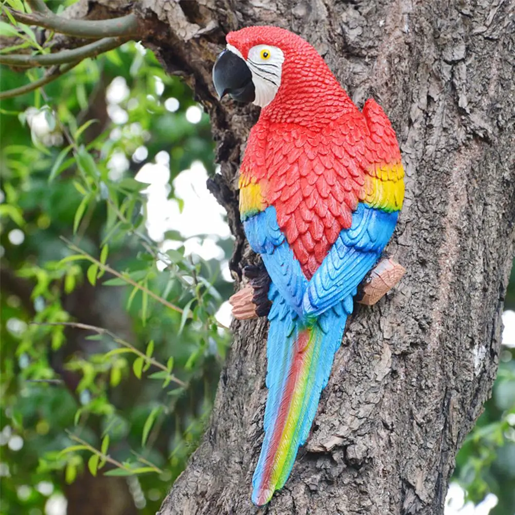 10*8*31 см висит попугай Статуэтка-Подвеска Декор, как настоящий попугай Патио газон Настенный декор для любителей природы тропические птицы