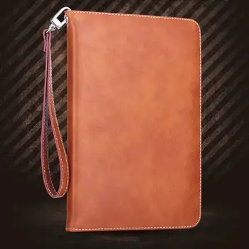 

Top Grade Retro Ultrathin Handheld Leather Case for iPad mini 4 Business Hand Strap Stand Card Smart Cover for Apple iPad mini4