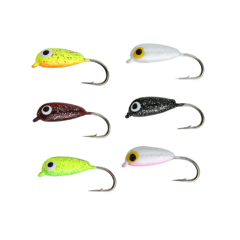 1 Piece Mini Ice Fishing Lures 3D Fish Eye Lead Head Fishing Bait with Barbed Single Hook Winter Fishing Lures Accessories (4)