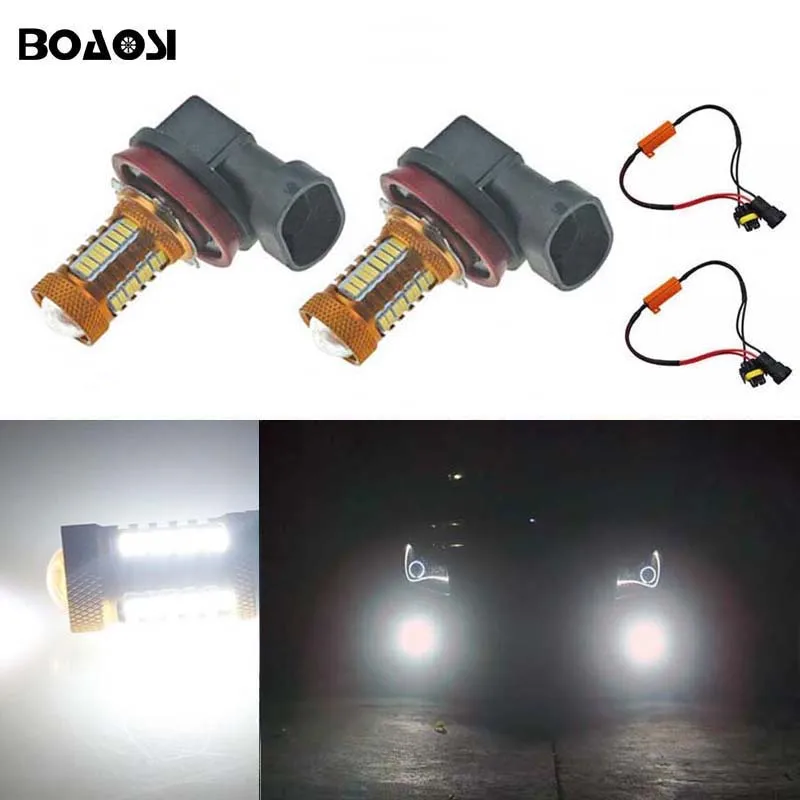 

BOAOSI 2x H8 H11 4014 CREE Chip LED Fog Light Driving Bulbs Error Free No Error For Skoda Octavia 2010-2014