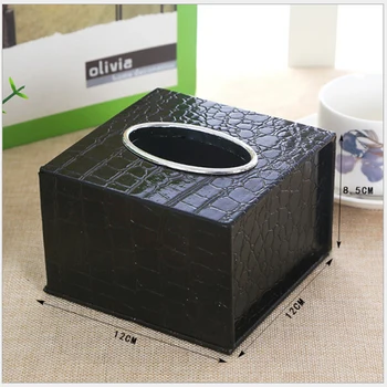 

1pcs Leather tissue box Continental napkin paper tray Three models of cortical paper box for household use