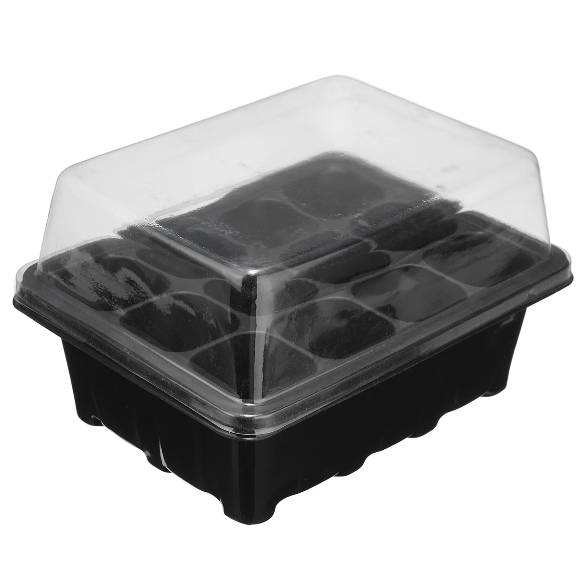 

practical Black 12 Cells Propagation box kit Tray Plant Seed Cloning Insert Clone Grow Box Kit