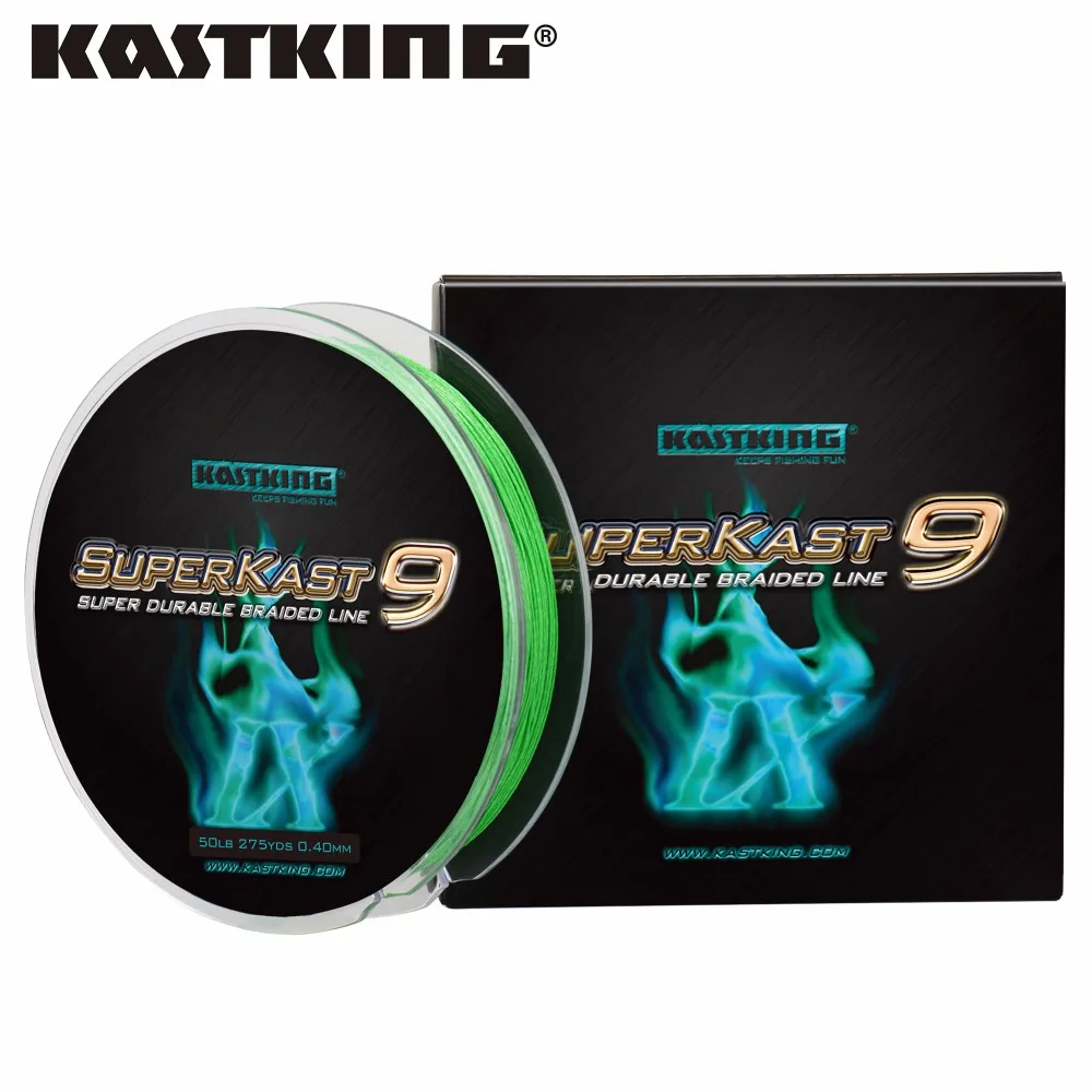 

KastKing Superkast 9 Strands 275M Round and Smooth Design Multifilament PE Braided Fishing Line 20-80LB Saltwater Fishing Wire