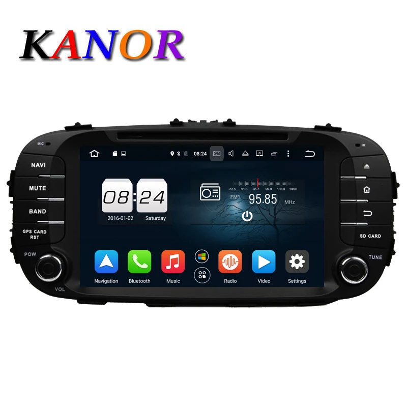  KANOR Android 6.0 Octa Core 2G 32G ROM Car Video Player For KIA Soul 2013 2014 With GPS Muletimedia Cassette Bluetooth Audio 