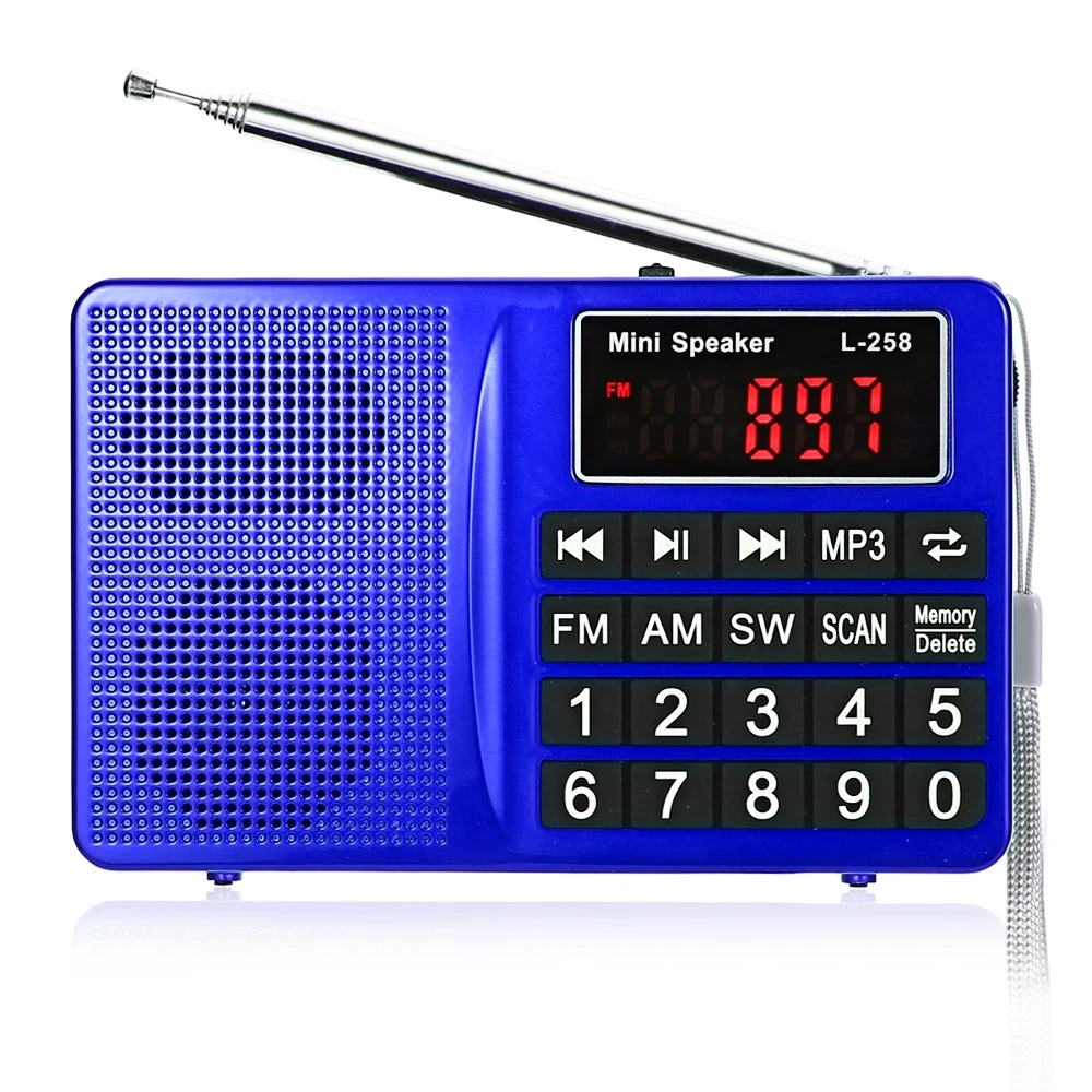 Портативный Мини L 258 FM/AM/SW Многополосный Радио Спикер Mp3 плеер ЖК Дисплей