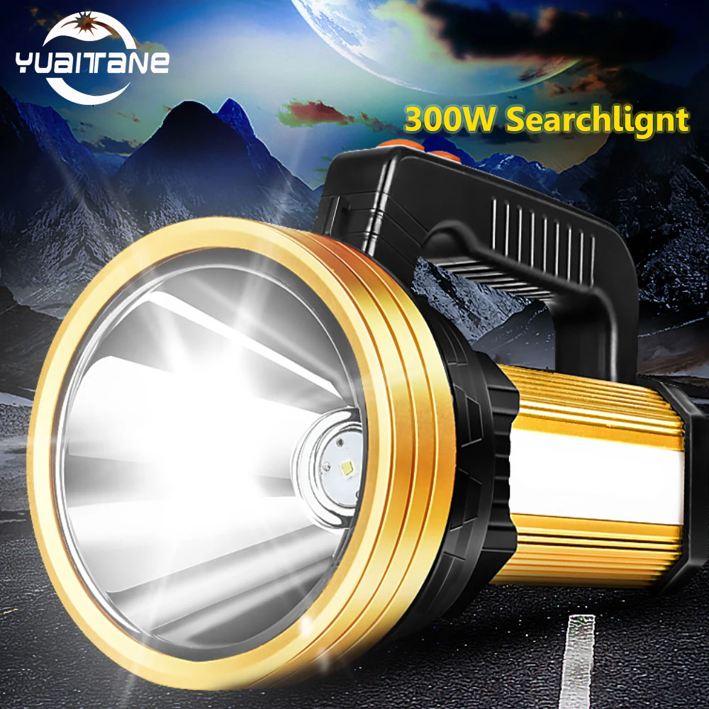 Lampe de camping portable Built-in 7200mah Powerful Flashlight Handed Spotlight Portable Usb Rechargeable Searchlight With Side Red Light