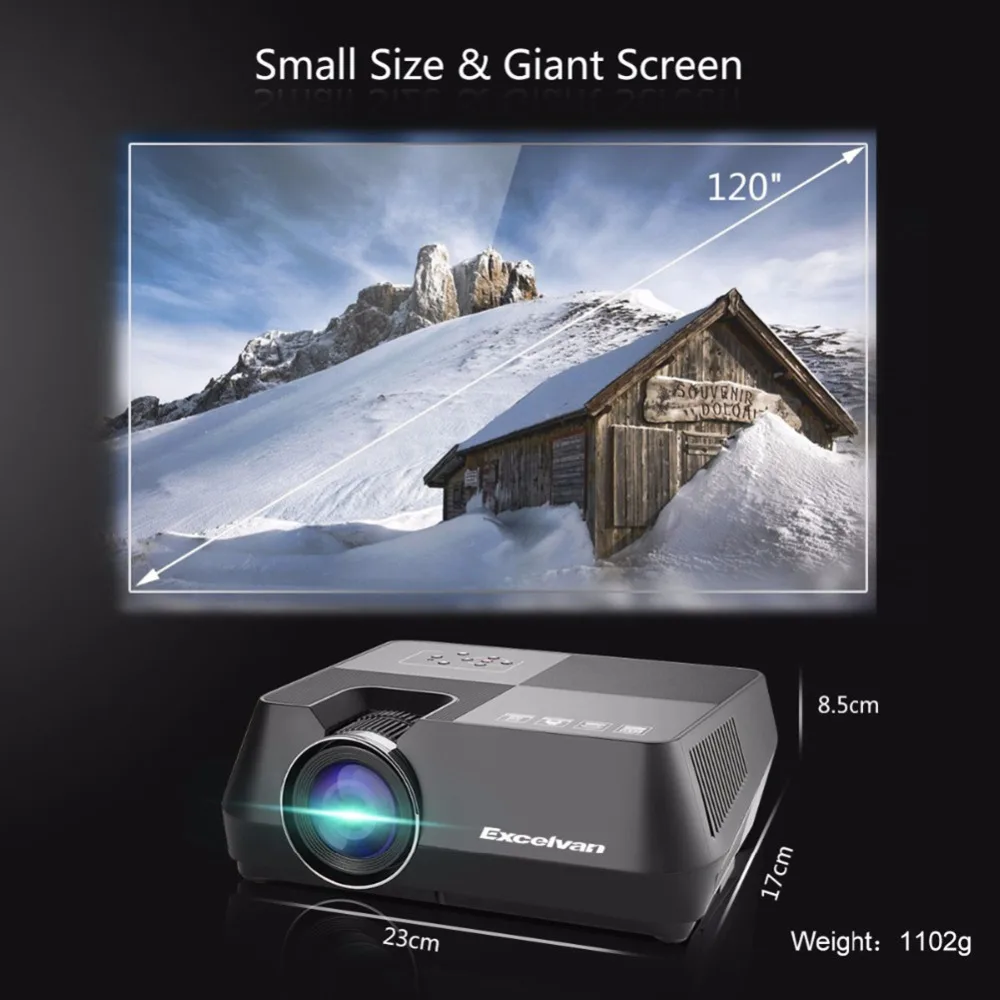 Nuevo proyector LED Portatile Video Proiettore Beamer por casa teatro Supporto Full HD equipado con 4 la tecnología LCD pantalla