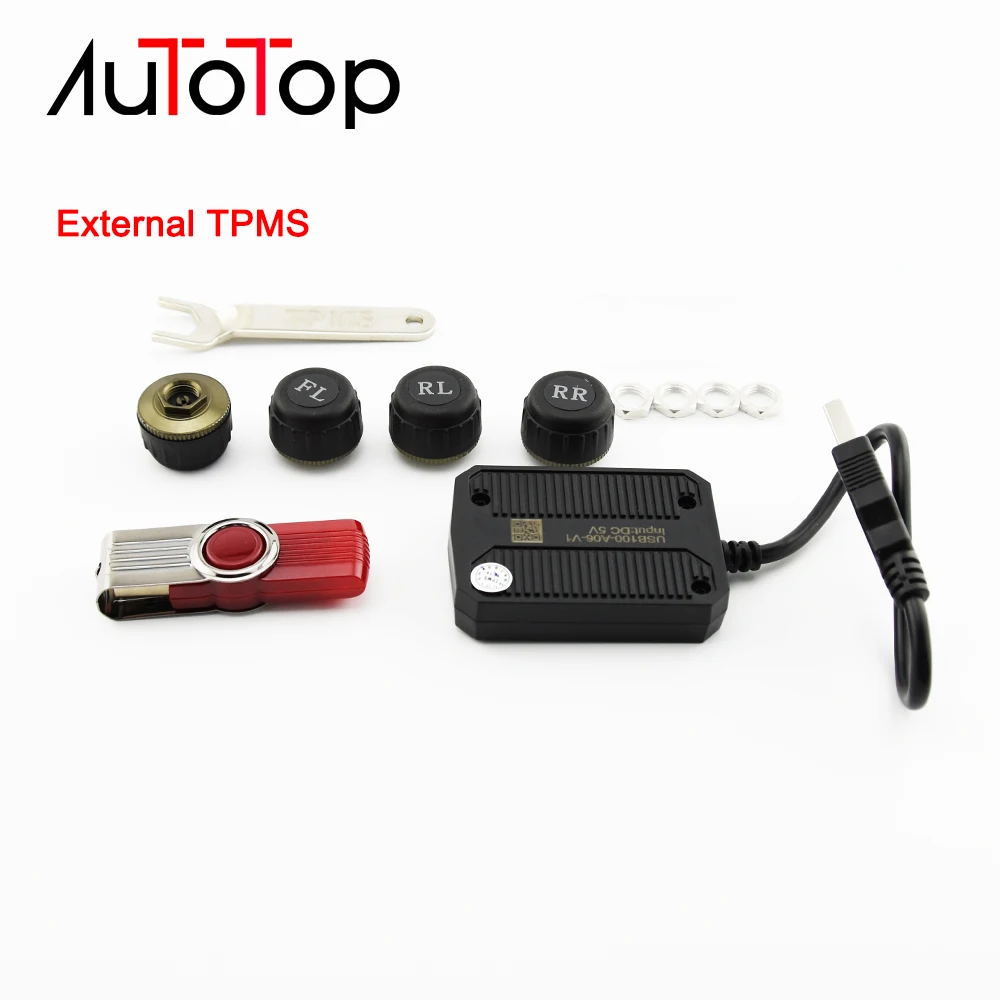 AUTOTOP автомобильный TPMS беспроводная система контроля давления в шинах с 4 внешними датчиками типа манометр