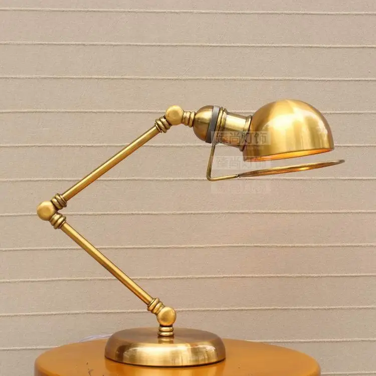Американская Мода ретро настольная лампа бронзовая коромысло настольная лампа Прямая с фабрики отель спальня прикроватная настольная лампа для учебы FG357