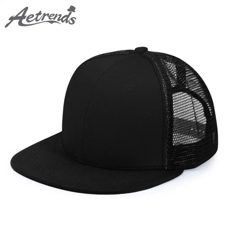 

[AETRENDS] Summer Mesh Baseball Caps Sport Hip Hop Cap Men or Women Snapback Bone Flat Hats Z-6274