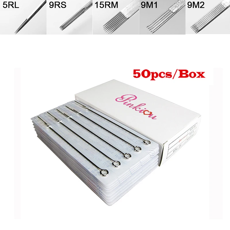 

50PCS Disposable 9RS Tattoo Needles For Permanent Makeup Forever Body Tattoos Cosmetics For Tattoo Machine Pen/ Gun