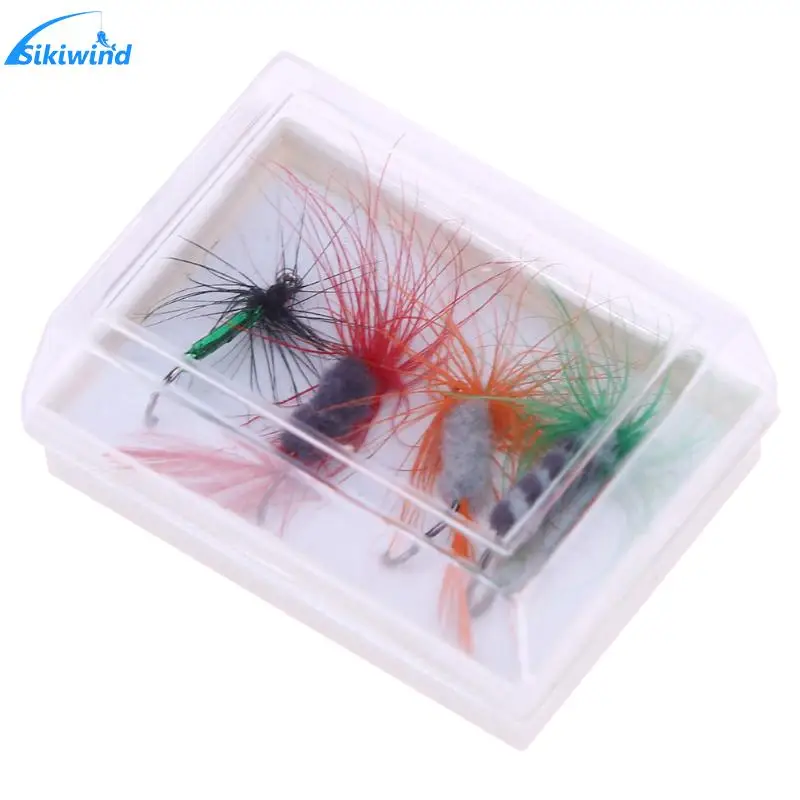 

4pcs Insect Fly Style Fishing Lures Artificial Bait Feather Lures Fly Fishing Hooks Tackle with Fishing Case Box Fishing Lures