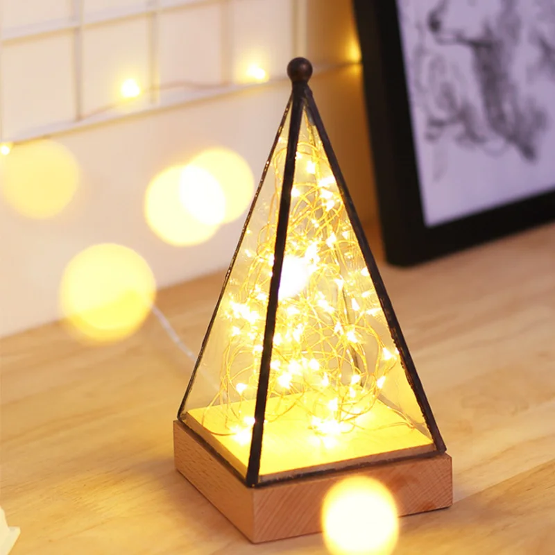 

New night light Special table Lights Nordic fire tree silver flower house lamp birthday or Christmas gift for bedroom decor
