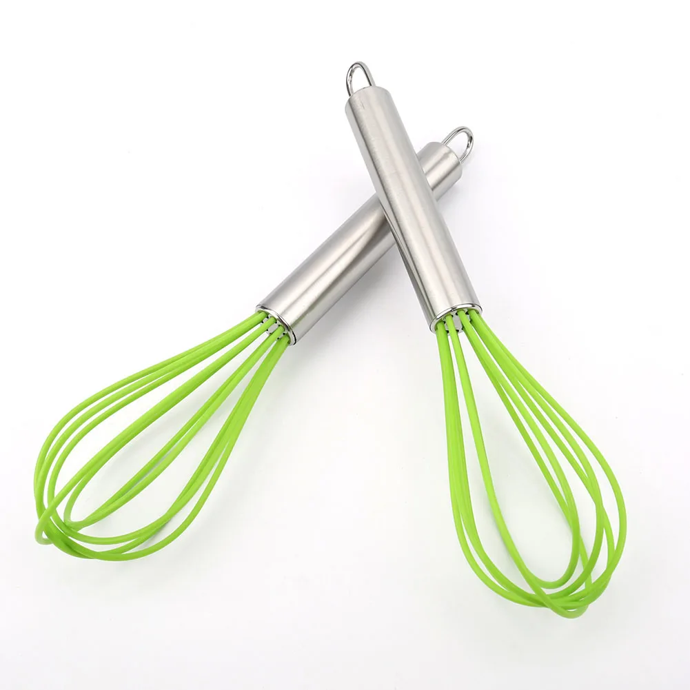 9 Inch Manual Eggbeater Silicone Stainless Steel Kitchen Blender Baking