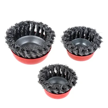 

DRELD 1pc 2.5" 3" 4" Steel Wire Bowl-shaped Wheel Brush with Nut M14 for Metal Polishing Derusting Deburring Dremel Accessories