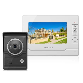 

REDEAGLE Wired Video intercom Door Phone Doorbell System with 7 inch Color LCD Monitor and Night Vision Rainproof Camera